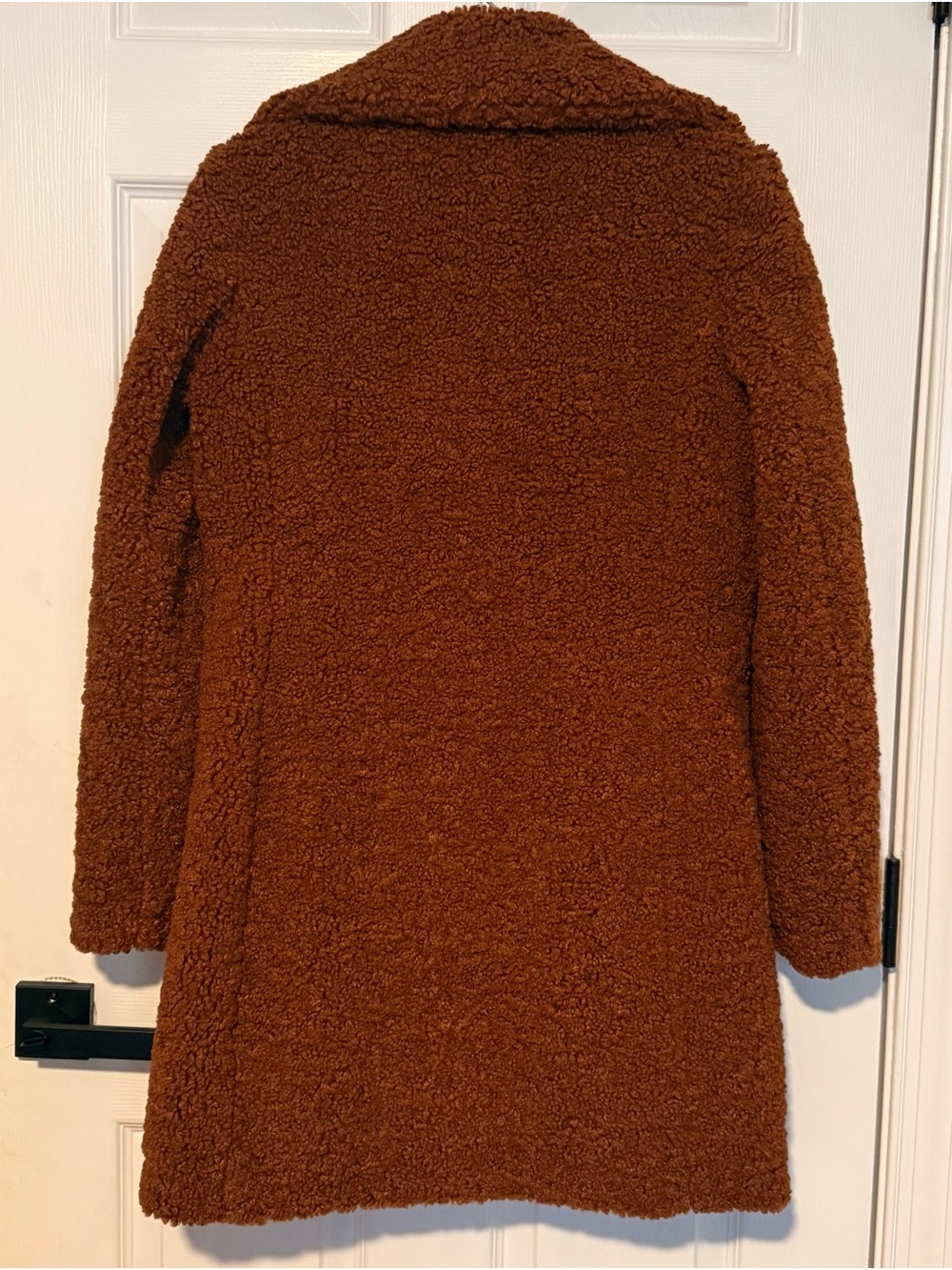Sam Edelman Plush Teddy Jacket in Rust Brown - Picture 2 of 5